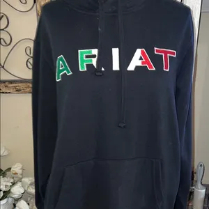 Ariat Black Hoodie with Tricolor Logo size Large western wear rodeo thumbnail 4