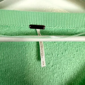 FREE PEOPLE Found My Friend Bouclé Pullover in Misty Jade Size Small thumbnail 5