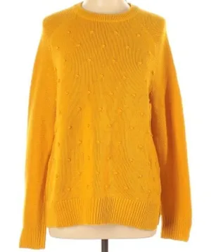 Old Navy Women's Size Large Hi Emotion‎ Pullover Sweater Mustard Yellow Crewneck thumbnail 1