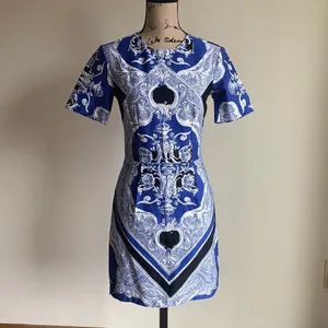 ASOS blue and white paisley mini dress thumbnail 3
