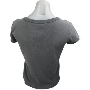 John Galt Nashville Skeleton Women's Gray Short Sleeve Graphic Tee T-shirt Top S thumbnail 2