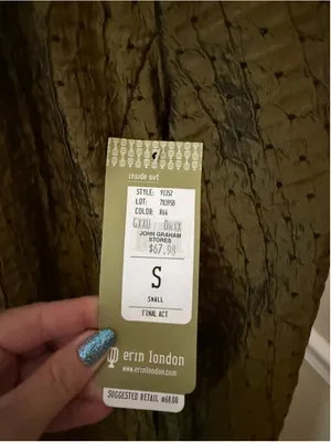 Women's Erin London Olive & Black Textured Zip-Up Jacket Size S thumbnail 4