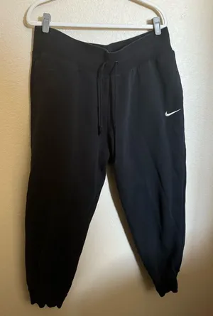 NIKE Terry Jogger Tapered Leg Pant Sz XL in Black Womens Plus‎ Size thumbnail 1