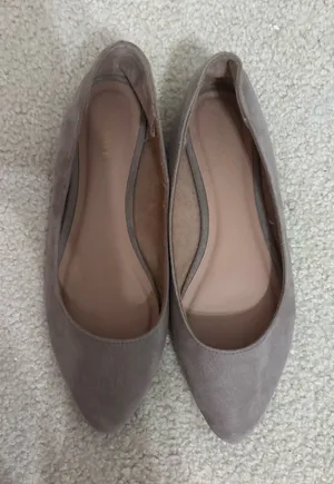 Women’s Taupe Pointed-Toe Ballet Flats - Classic Everyday Slip-On thumbnail 1