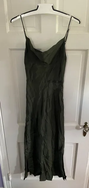 BHLDN Cali Satin Cowl Neck Midi Slip Dress thumbnail 3