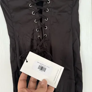 Outcast Lace Corset Tie Black Gothic Maxi Dress thumbnail 5