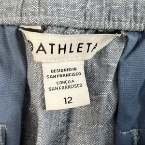 Athleta Sz 12 Retreat Linen Pull On Jogger Pants in Chambray Blue Women’s 531704 thumbnail 4