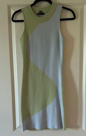 Colorblock Sleeveless Dress Green thumbnail 2