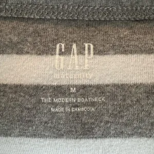 GAP Maternity Gray & White Striped Long Sleeve Top thumbnail 6