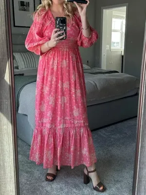 FREE PEOPLE Golden Hour Maxi in Electropop Combo Size Medium thumbnail 11