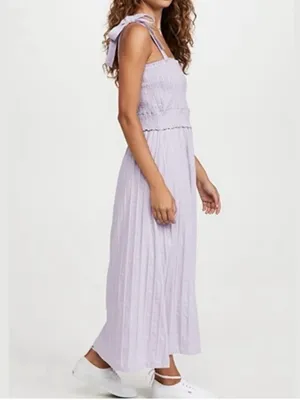 Lost + Wander Angel In Disguise Maxi Dress Lavender Purple Smocked Cotton M thumbnail 3