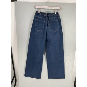 Madden NYC Womens Wide Leg Jeans Crossover Waist Blue Denim Medium 8-10 thumbnail 8