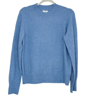 J. Crew Women's Size Small Extra-Soft Yarn Crewneck Sweater Blue Wool Blend thumbnail 1
