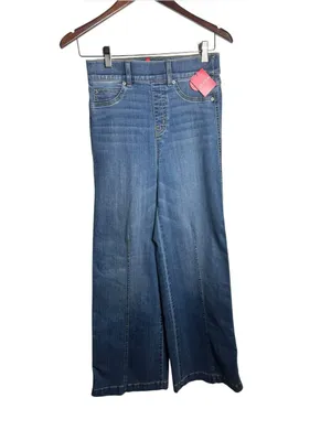 Spanx Seamed Front Wide Leg Jeans in Vintage Indigo S NWT thumbnail 2