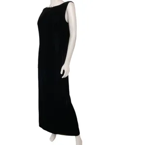 Maggy London‎ Black Velvet Maxi Dress Sleeveless Evening Gown Size 12 thumbnail 2