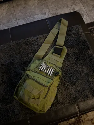 Tactical Shoulder sling Carrier Bag. Green thumbnail 5