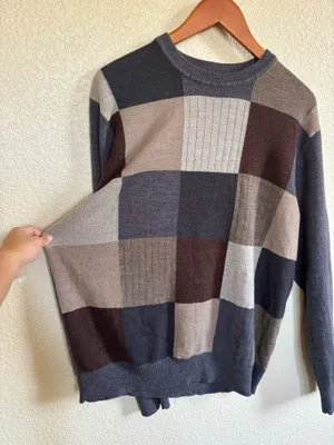 Dockers brown & grey checkered sweater  thumbnail 3