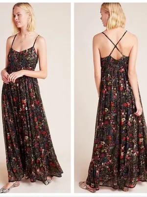Anthropologie Floral Payal Jain Massima Maxi Dress Size Small thumbnail 2