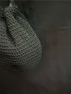 Black Crochet Drawstring Crossbody Bag thumbnail 10