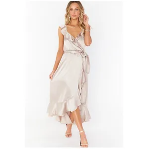 Show Me Your Mumu Dress Extra Small Samantha Ruffle NWT Show Me The Ring Satin thumbnail 3