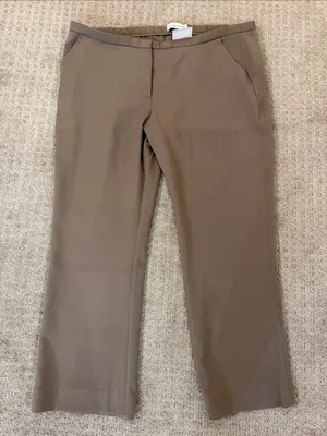 Abercrombie & Fitch Low Rise Slim Boot Pants Brown Taupe Size 18S Y2K Workwear thumbnail 1
