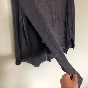 Free People Movement Long Sleeved Blue Gray Tee Shirt Side Split New Small thumbnail 3