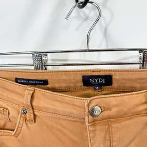 NYDJ Size 14 Jeans Margot Girlfriend Tan High Rise Stretch Straight Office 1116 thumbnail 7