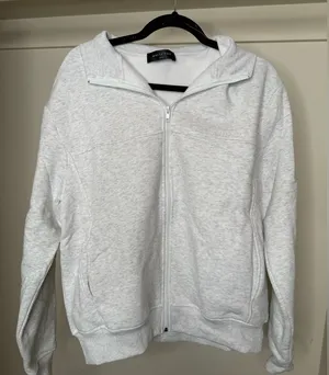White Fox Boutique Gray Zip-Up Hoodie thumbnail 1