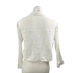 Abercrombie & Fitch White Long Sleeve Tie Knot V Neck Blouse Shirt Top Size S thumbnail 3