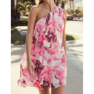 NWT Mac Duggal Pink Floral One-ShoulderMini‎ Dress 55875 Sz 10 $398 thumbnail 4