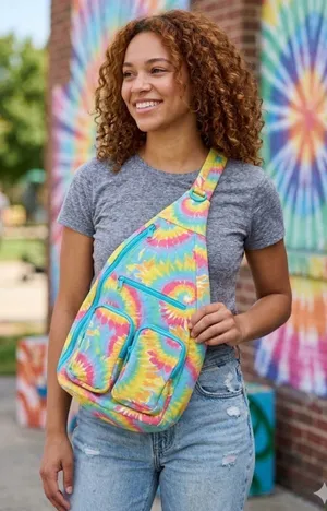 PINK Victoria's Secret Tie-Dye Sling Backpack | Y2K Festival Bag | GUC thumbnail 1
