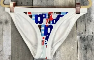 ✨ Aerie Pop Longline Red White & Blue Logo Bikini Bottom✨ thumbnail 1