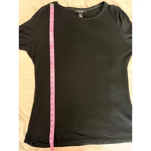 White House Black Market Womens XL Black Long Sleeve Crew Neck Top Solid Basic thumbnail 7
