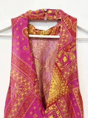 Free People Beaux Dress Size Large Paisley High Neck V‎ Back Boho Festival Fairy thumbnail 12