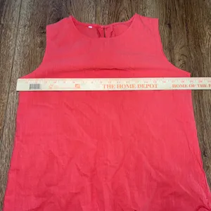 Linen Burnt Orange 100% Linen Sleeveless Blouse Top Womens Size Medium Fall thumbnail 3