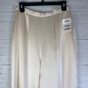 Vtg. Hartschaffner & Marc beige 100% silk high waisted pants size 8 (flaws) thumbnail 2