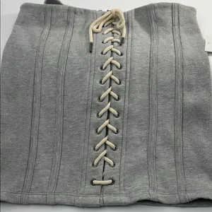 Forever 21 Heather Gray Lace-Up Skirt thumbnail 8