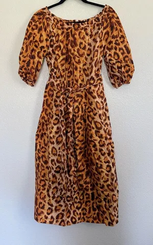 Kate Spade Panthera Cheetah Print Midi Dress 4 thumbnail 1