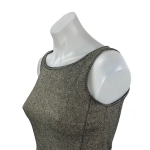 Ann Taylor LOFT Petites Gray Wool Silk Sleeveless Mini Flare Tank A-Line Dress 2 thumbnail 3