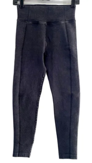 Aerie Offline Ribbed Seamless‎ Leggings Black Rinse Washed Athleisure Size Small thumbnail 1