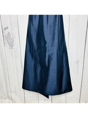 Jenny Yoo Silk Chiffon Navy Blue Gown Formal Evening Dress Sleeveless Sz 0 thumbnail 3