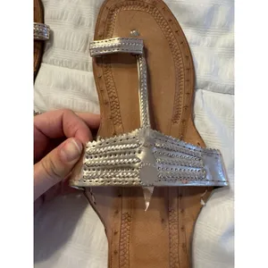 Kolhapuri Women's Leather Chappal Flats Sandals Indian Metallic Rose Gold Size 7 thumbnail 4