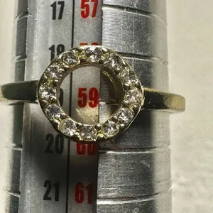 Gold tone circle rhinestone ring thumbnail 7