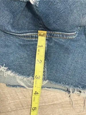 Wrangler Blue Distressed Frayed Hem Jean Shorts thumbnail 7