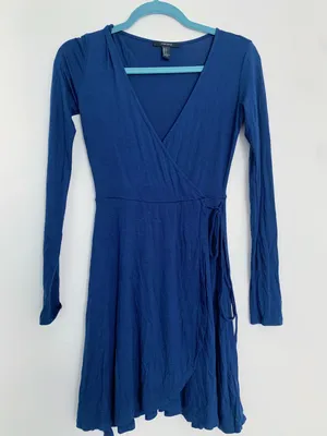 Forever 21 NWOT Blue Wrap Dress thumbnail 6