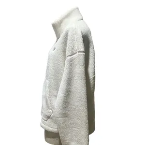New Balance Women's White Sherpa Half Zip Pullover Jacket Size L Winter Warm thumbnail 5