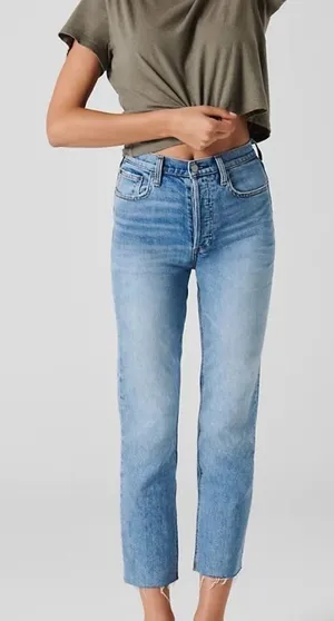 Denim Forum The Arlo High Rise Straight Jeans in Blue‎ Size 26 thumbnail 1