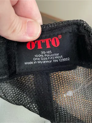 OTTO Top Gun Trucker Hat Black Embellished Chain Rhinestone Patch One Size thumbnail 7
