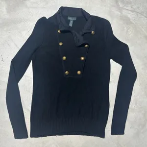 Ralph Lauren SZ S Black Cotton Sgt Peppers Nautical Crest Pullover Sweater thumbnail 1