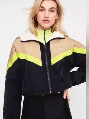 Urban Outfitters Women’s iets frans Puffer Batwing Sherpa Jacket Zip Up‎ Size M thumbnail 1